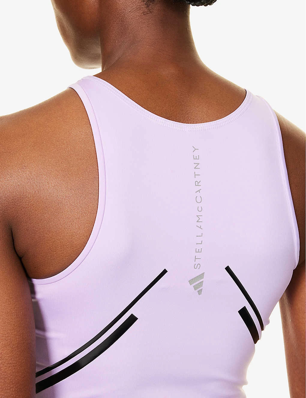 Adidas By Stella Mccartney Brand-print Cropped Slim-fit Recycled-polyester-blend Top 7 Adidas By Stella Mccartney Brand-print Cropped Slim-fit Recycled-polyester-blend Top - Image 5