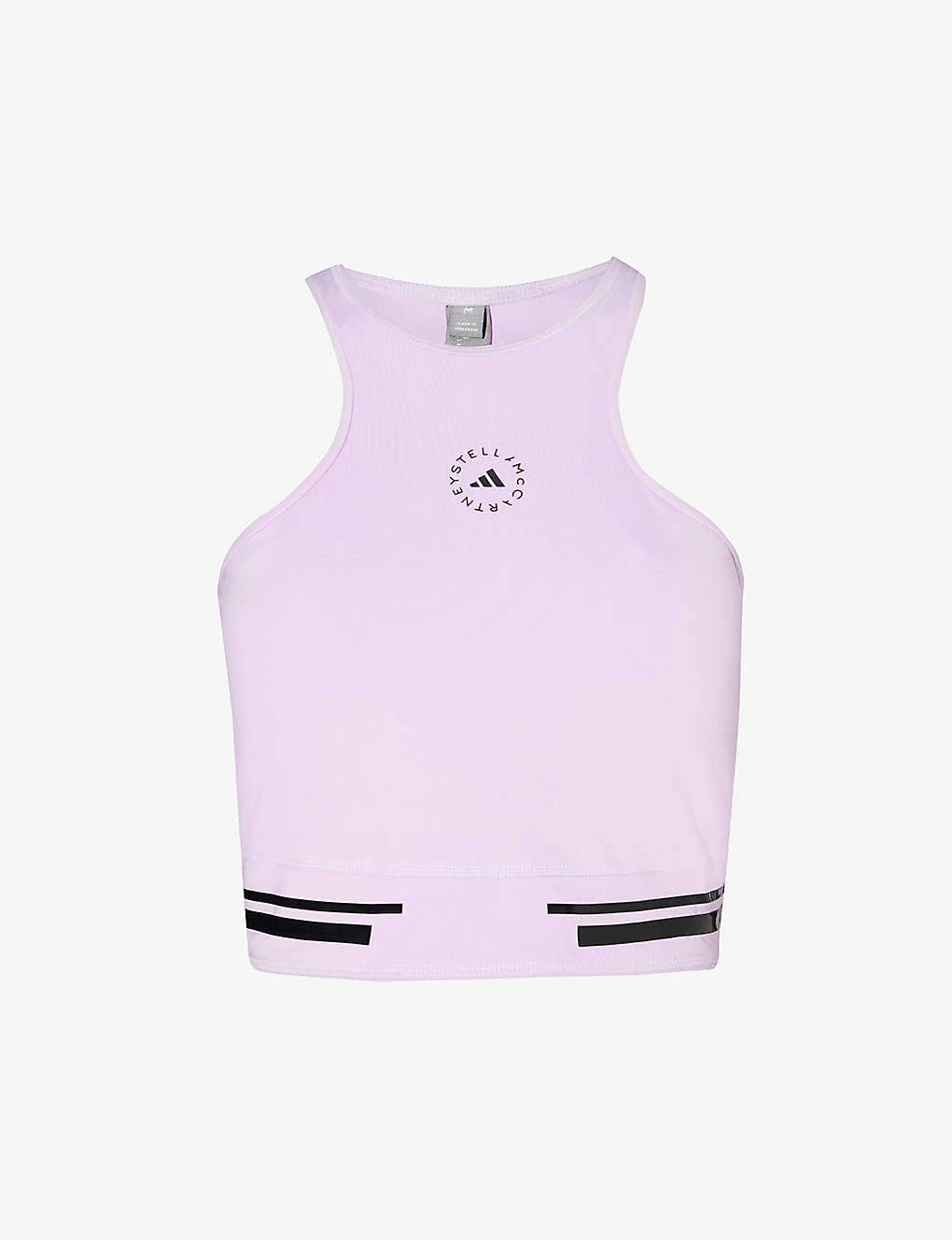 Adidas By Stella Mccartney Brand-print Cropped Slim-fit Recycled-polyester-blend Top 3 Adidas By Stella Mccartney Brand-print Cropped Slim-fit Recycled-polyester-blend Top