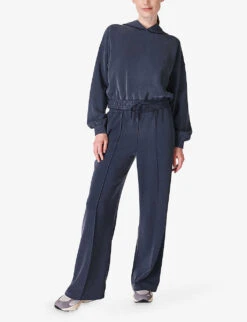 Sweaty Betty Sand Wash Cropped Stretch-recycled Polyester Blend Hoody 7 Sweaty Betty Sand Wash Cropped Stretch-recycled Polyester Blend Hoody -Ress Clothing Shop R04201992 NAVYBLUE ALT01