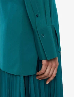 Joseph Bold Relaxed-fit Silk-crepe Shirt -Ress Clothing Shop R04203797 DARKTEAL ALT04