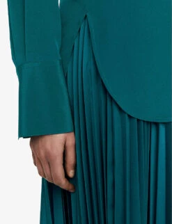 Joseph Bold Relaxed-fit Silk-crepe Shirt -Ress Clothing Shop R04203797 DARKTEAL ALT05