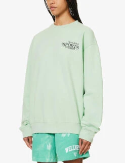 Bardot Club Logo-print Relaxed-fit Cotton-jersey Sweatshirt -Ress Clothing Shop R04205103 THYMEBLACK ALT02