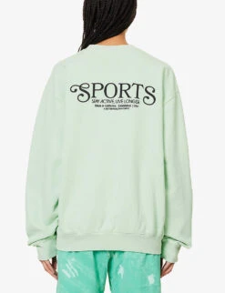 Bardot Club Logo-print Relaxed-fit Cotton-jersey Sweatshirt -Ress Clothing Shop R04205103 THYMEBLACK ALT03