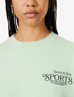 Bardot Club Logo-print Relaxed-fit Cotton-jersey Sweatshirt -Ress Clothing Shop R04205103 THYMEBLACK ALT04