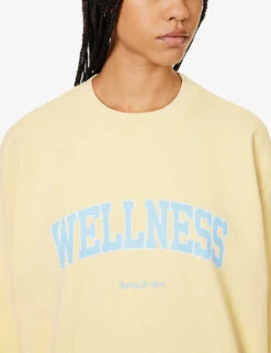 Wellness Ivy Logo-print Relaxed-fit Cotton-jersey Sweatshirt -Ress Clothing Shop R04205105 ALMONDH2O ALT04