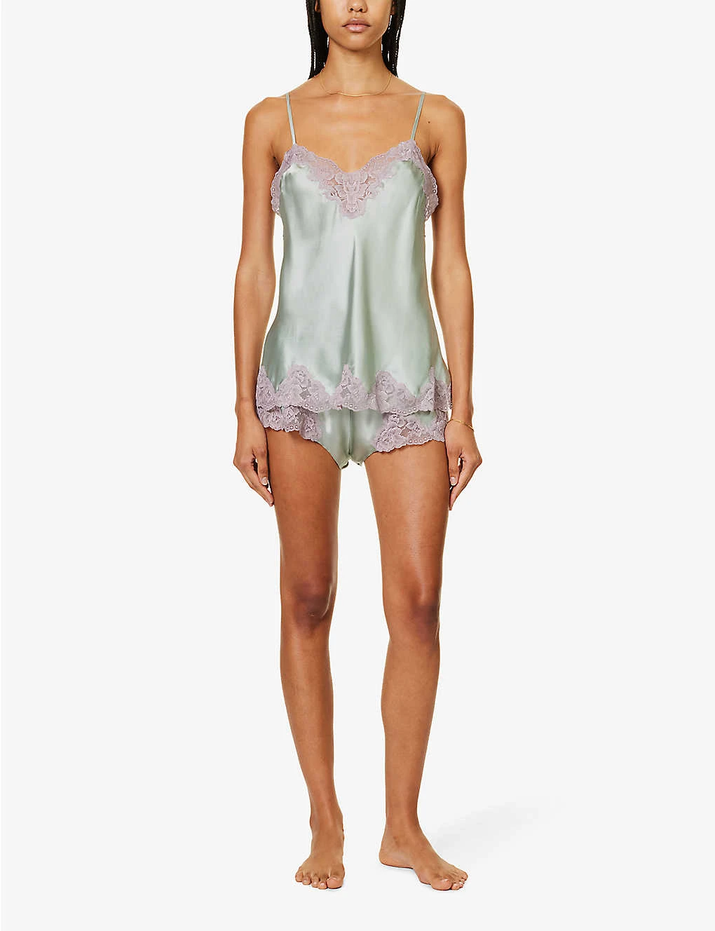 Morgan Retro Lace-trimmed Silk Pyjama Shorts 4 Morgan Retro Lace-trimmed Silk Pyjama Shorts - Image 2