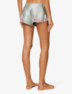 Morgan Retro Lace-trimmed Silk Pyjama Shorts 10 Morgan Retro Lace-trimmed Silk Pyjama Shorts -Ress Clothing Shop R04207754 SAGEMAUVALOUS ALT03