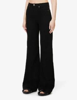 7 For All Mankind Modern Dojo Flared High-rise Stretch-denim Jeans -Ress Clothing Shop R04209089 SOHONIGHT ALT02