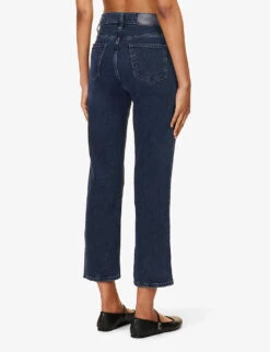 7 For All Mankind Logan Stovepipe Belt-loop High-rise Straight-leg Stretch-denim Jeans -Ress Clothing Shop R04209093 ACTION ALT03