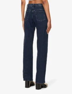 7 For All Mankind Tess Belt-loop High-rise Straight-leg Stretch-denim Jeans -Ress Clothing Shop R04209094 ACTION ALT03