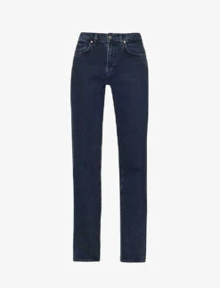 7 For All Mankind Tess Belt-loop High-rise Straight-leg Stretch-denim Jeans