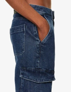 7 For All Mankind Tess Flap-pocket Mid-rise Straight-leg Stretch-denim Jeans -Ress Clothing Shop R04209095 DARKBLUE ALT04