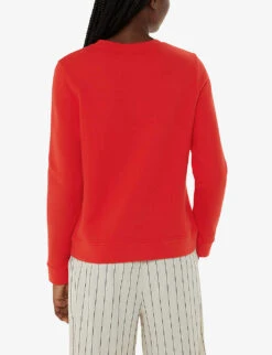 Whistles Paris-logo Relaxed-fit Cotton Sweatshirt 10 Whistles Paris-logo Relaxed-fit Cotton Sweatshirt -Ress Clothing Shop R04213104 RED ALT03